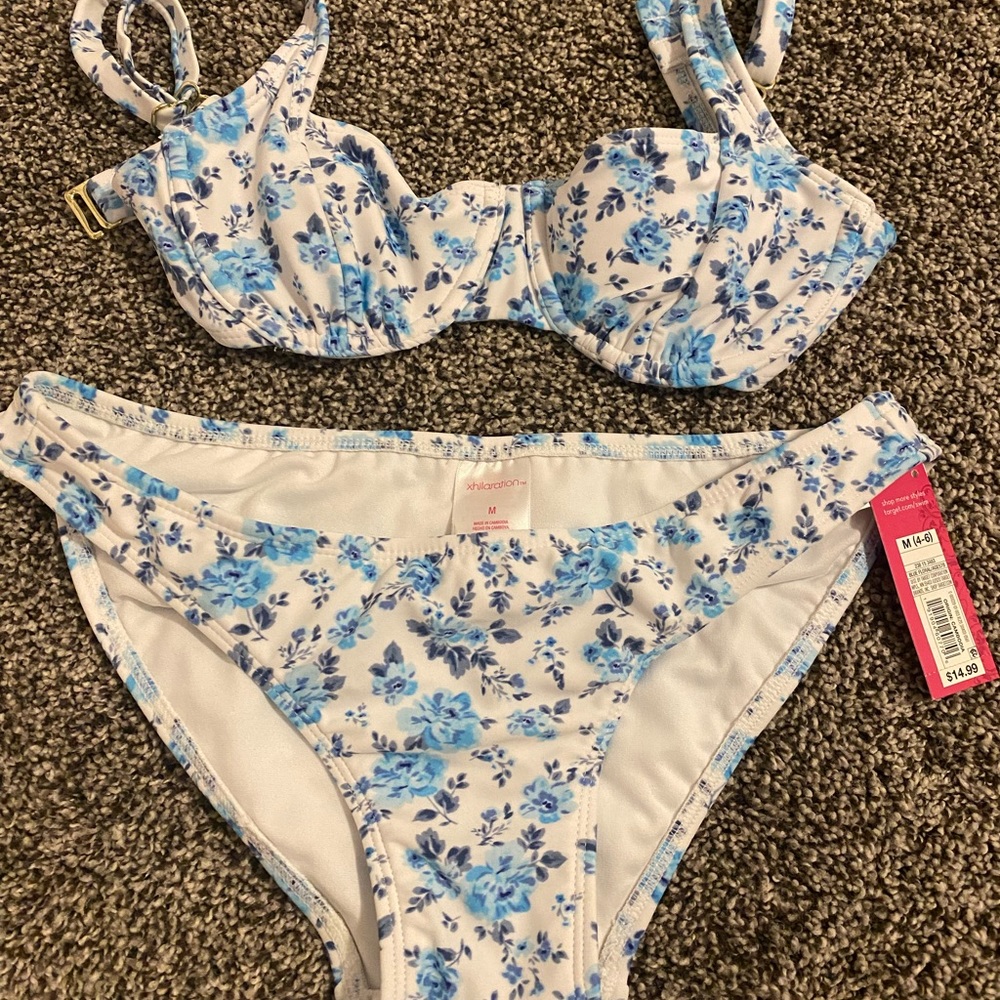 Blue Floral Xhilaration Swimsuit